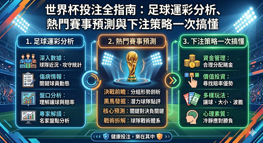 世界杯投注全指南：足球運彩分析、熱門賽事預測與下注策略一次搞懂