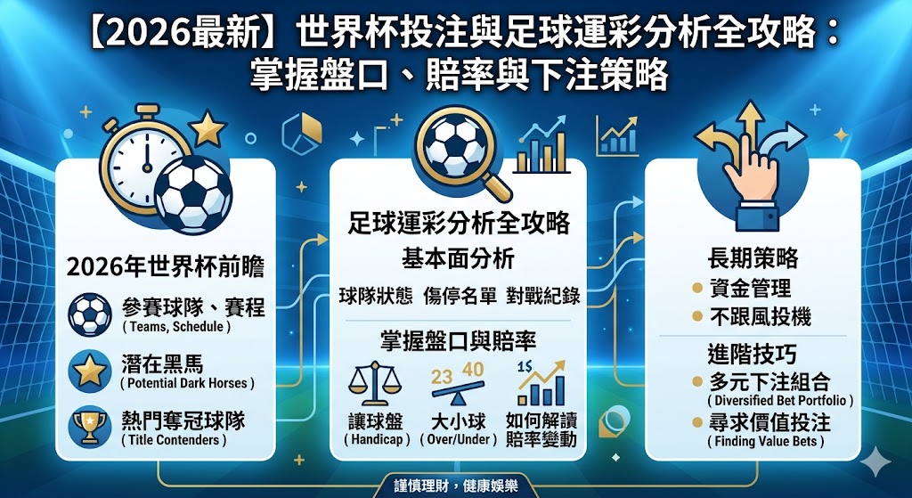 【2026最新】世界杯投注與足球運彩分析全攻略：掌握盤口、賠率與下注策略