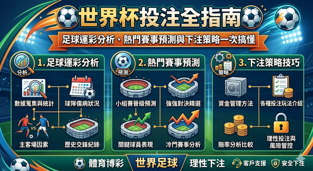 世界杯投注全指南：足球運彩分析、熱門賽事預測與下注策略一次搞懂
