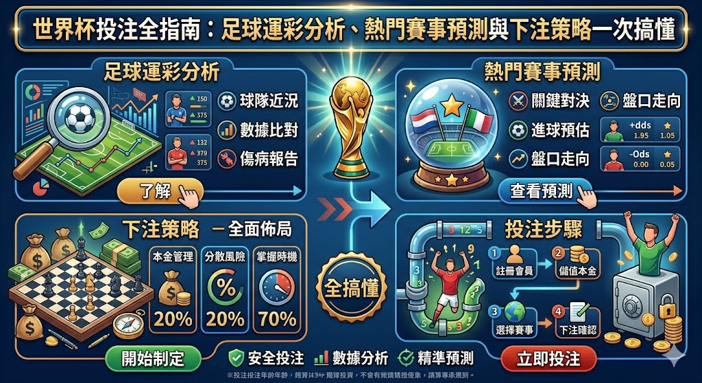 世界杯投注全指南：足球運彩分析、熱門賽事預測與下注策略一次搞懂