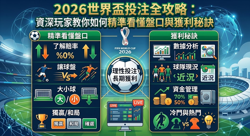 2026世界盃投注全攻略：資深玩家教你如何精準看懂盤口與獲利秘訣