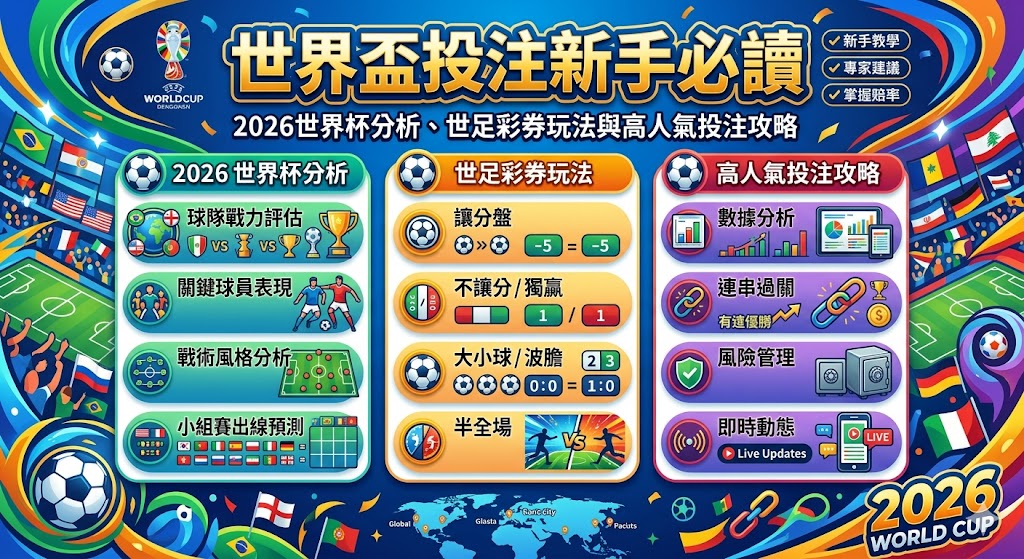 世界盃投注新手必讀｜2026世界杯分析、世足彩券玩法與高人氣投注攻略