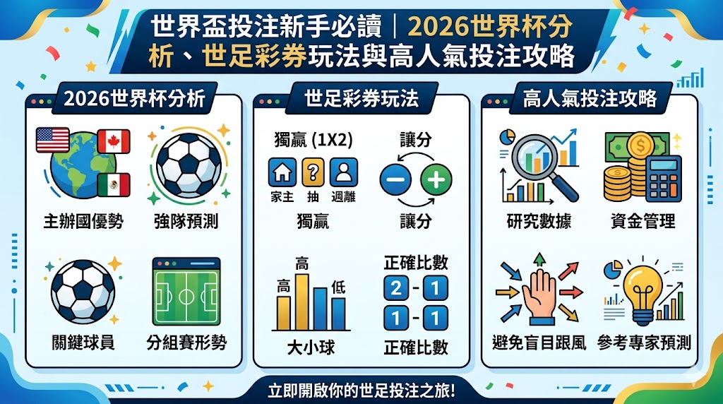 世界盃投注新手必讀｜2026世界杯分析、世足彩券玩法與高人氣投注攻略