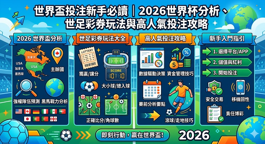世界盃投注新手必讀｜2026世界杯分析、世足彩券玩法與高人氣投注攻略