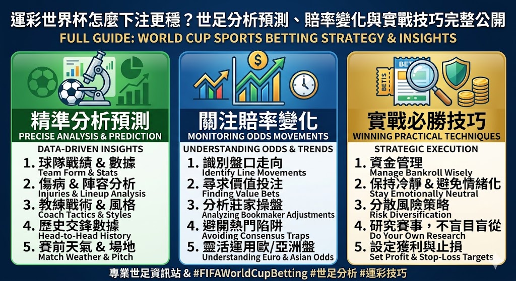 運彩世界杯怎麼下注更穩？世足分析預測、賠率變化與實戰技巧完整公開